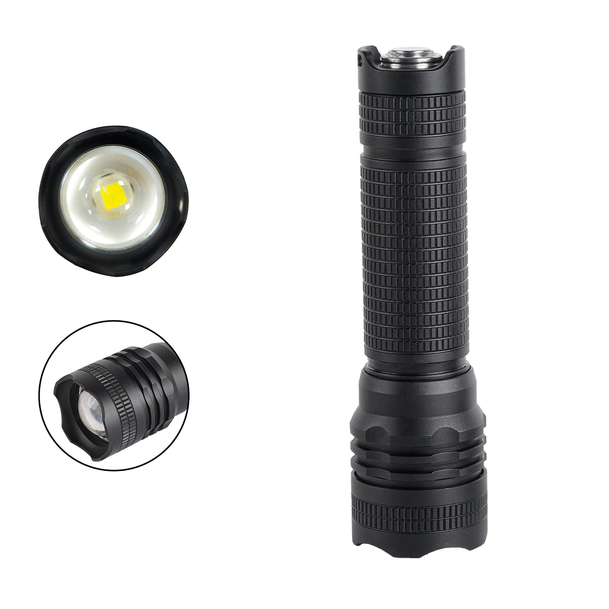 Linterna de bolsillo PoleShine - 600 lúmenes | 5 modos | Recargable | Strobe | SOS | 40H duración extendida |BD4