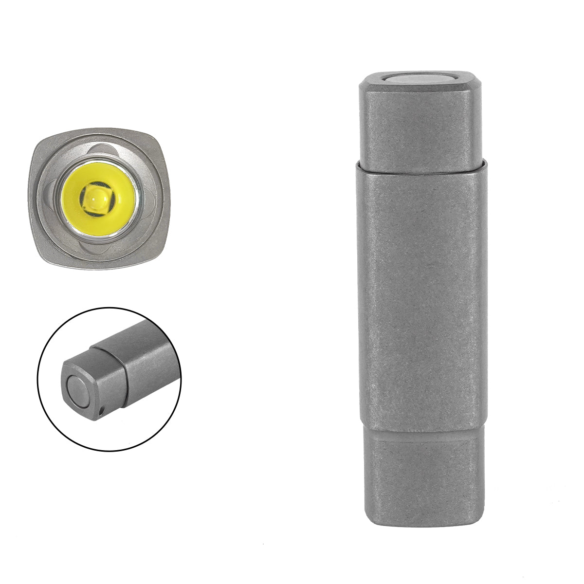 Linterna de llavero PoleShine - 165 lúmenes|4 modos|Estrobo táctico|Aleación de titanio|Recargable|IPX6 impermeable|MN105