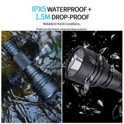 Linterna Táctica PoleShine - 1050 Lúmenes | Alcance 1000m | 5 Modos | Strobe + SOS | Recargable | Impermeable | C8SG