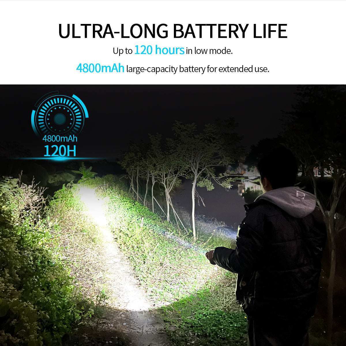 Linterna de Buceo Táctica PoleShine - 1500 Lúmenes | 6 Modos | Impermeable IPX8 | Recargable | Batería 4800mAh | Estrobo Táctico + SOS | TS3
