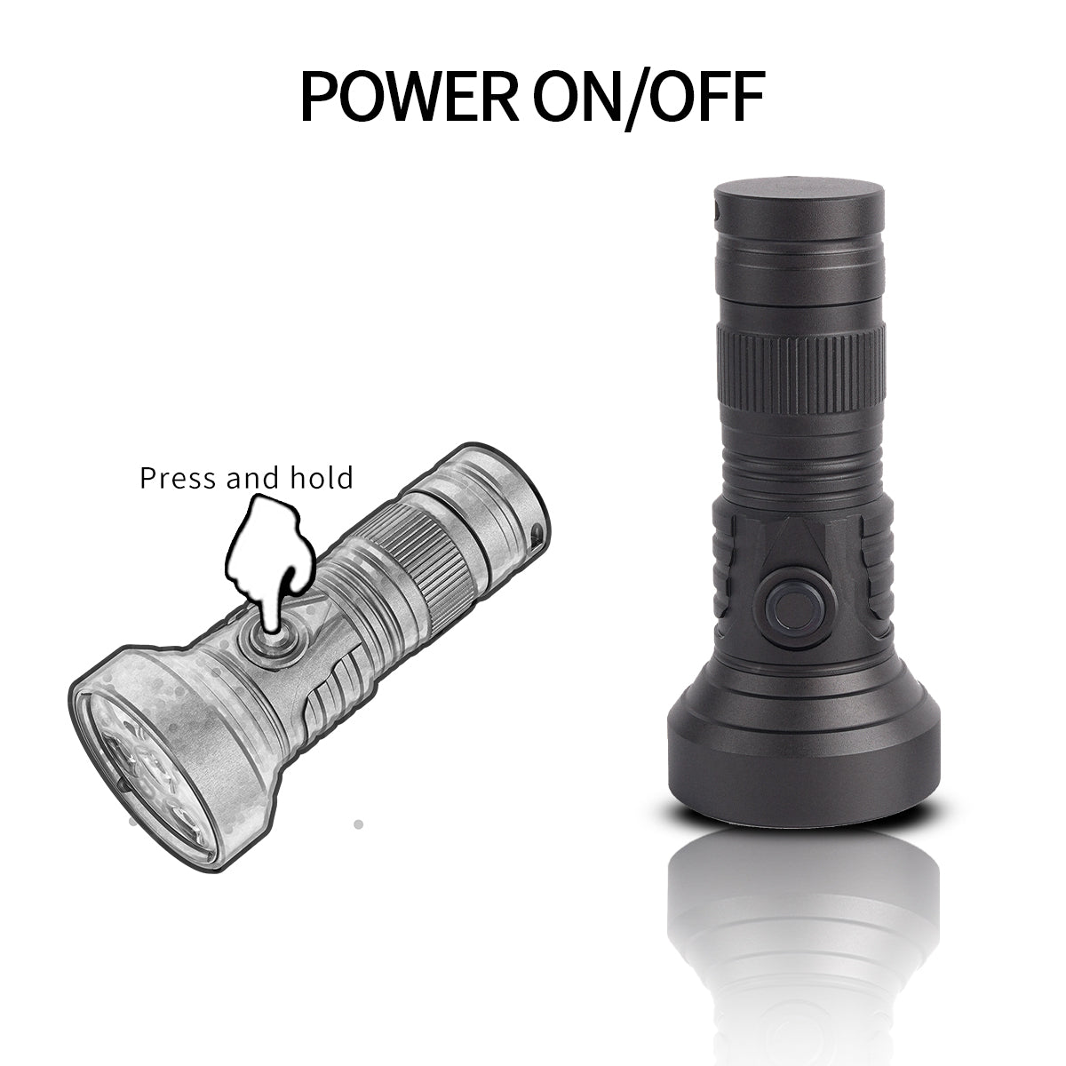 Lampe de poche PoleShine 2000 lumens | 5 modes | Lumière rouge | Stroboscope tactique | EDC pratique | DT901